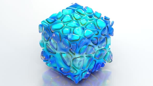 Fracturing Blue 3D Cube 64, Backgrounds Motion Graphics ft. 3d ...