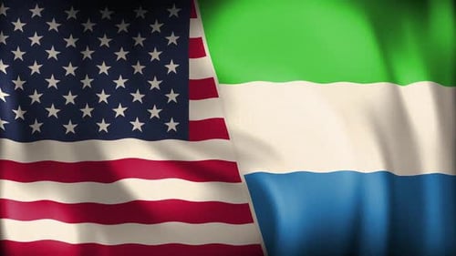 Usa And Sierra Leone Background Loop