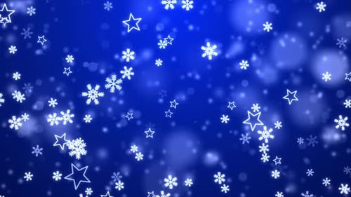 Blauer Schnee mit fallenden Schneeflocken Winterschleife