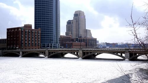Breathtaking And Beautiful View Of Grand Rapids City In Michigan