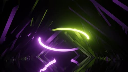 Green And Purple Abstract Environment Background Vj Loop In 4K