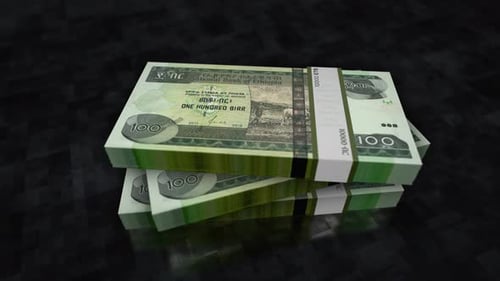 Ethiopia Birr money banknote pile packs