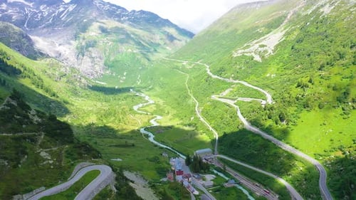 Beautiful green valley from above