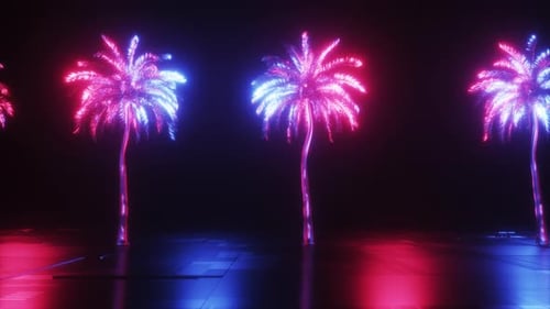 Synthwave Neon Glowing Palms Loop