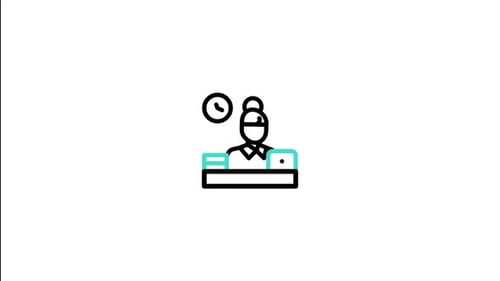 Animated Office Worker Icon in Minimalist Style