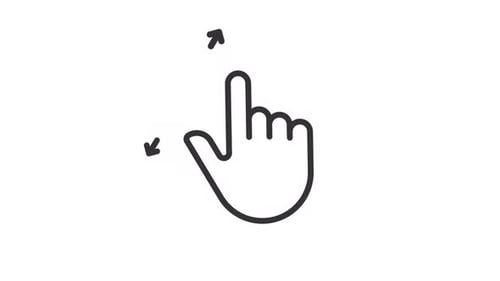 Icône linéaire tactile avec zoom animé