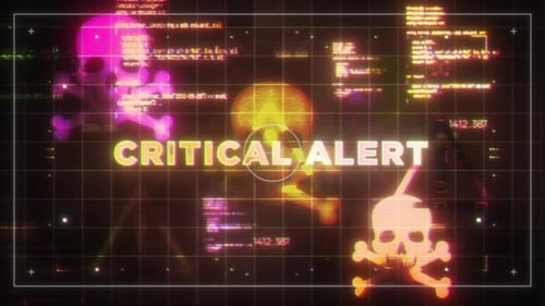 Critical Alert Trendy Hacking And Cybersecurity Words