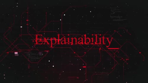 Texto de explicabilidade sobre fundo futurista do ciberespaço