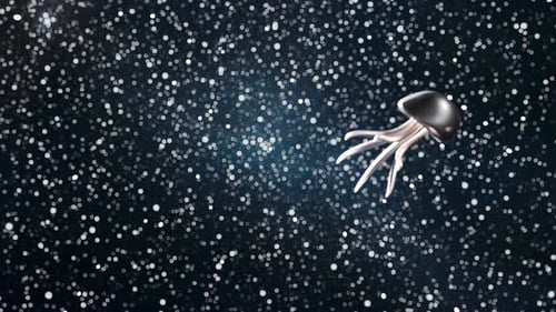 Boucle 3D de gelée flottant dans l'espace - Vidéo satisfaisante