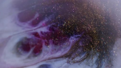 Glittering Gold and White Liquid Motion Background