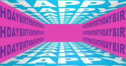 Happy Birthday Tunnel Kinetic Typography Anniversary or Happy Birthday Text or Lettering Animation