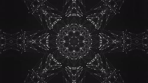 Abstract Network of Dots and Lines Kaleidoscope Loop Background