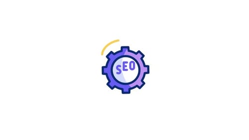 Modern Animated SEO Gear Icon for Technology and Business