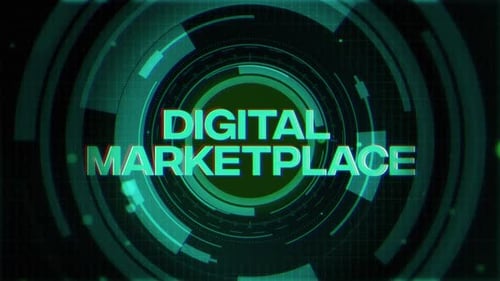 Digital Marketplace Futuristic Cyberspace Background