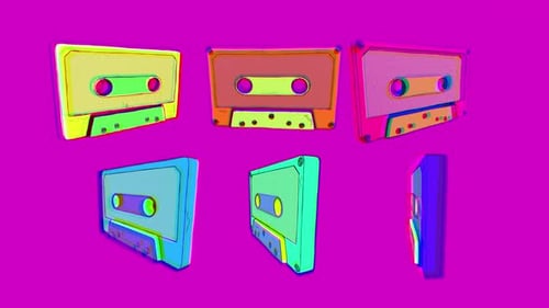 Animated Retro Pop Art Cassette Tapes Pack