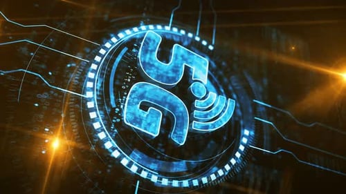 5G mobile network technology symbol digital concept vertical loop