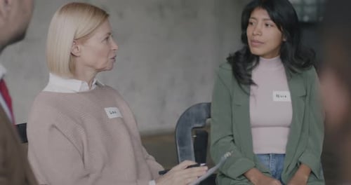 Business Meeting in a Modern Office Setting