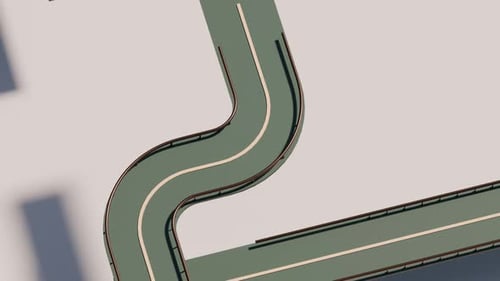 Seamless 3D Loop of Stylized Cartoon Cars Driving on Abstract Roads
