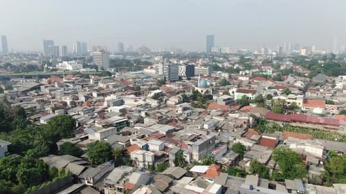 Jakarta Aerial View, Jakarta Residential Area Drone Perspective