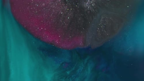 Sparkling Liquid Abstract Background with Pink and Teal