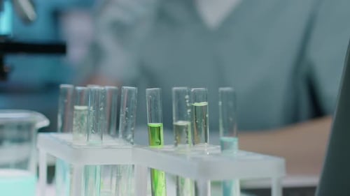 Close Up of Science Experiment in a Laboratory