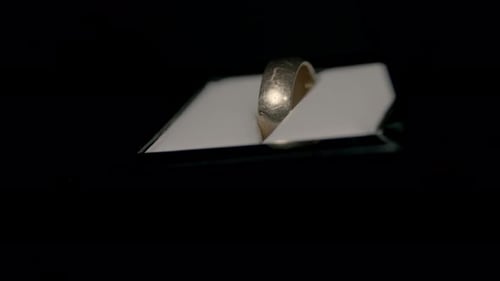 Close-up of Elegant Silver Ring in Open Jewelry Box