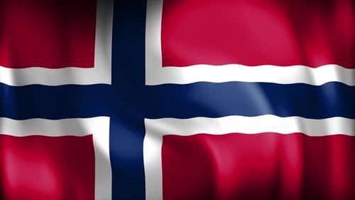 Seamless Loop of Waving Norway Flag