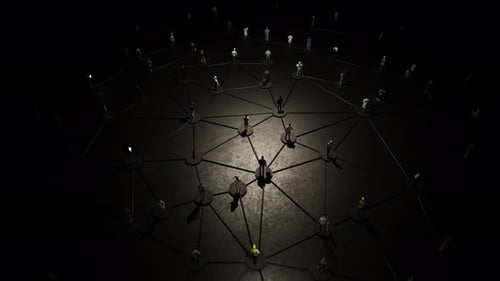 Concept mondial de réseau humain et de connexion sociale dans un espace numérique sombre