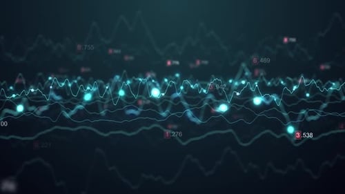 Abstract Digital Data Stream with Glowing Particles