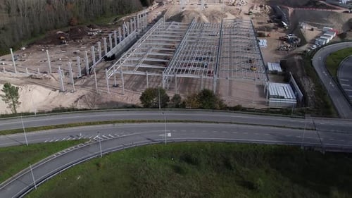 Sitio de construcción de edificios. Desarrollo de la ciudad.