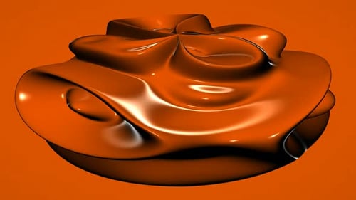 Fondo con plasma redondeado naranja, exclusivo, reflexión, diseño único, renderizado 3D