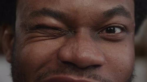 Close Up of Man Winking
