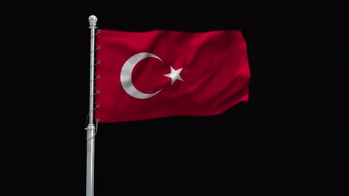 Realistic Waving Turkey Flag Animation