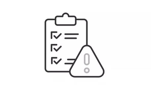 Animated Corporate Checklist and Warning Sign Icon