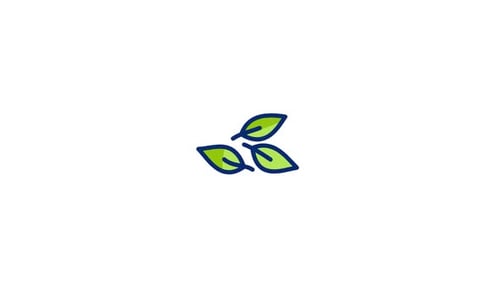 Animated Green Leaves Flat Design Icon