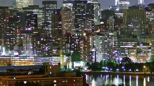 Manhattan skyscrapers dazzle in a night time lapse of New York City