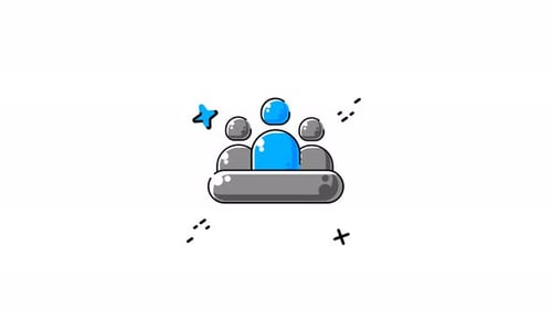 Animated Team or Community Group Icon with Highlighted Member