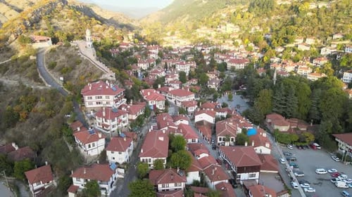 Cidade de Bolu Goynuk, pôr do sol, Turquia