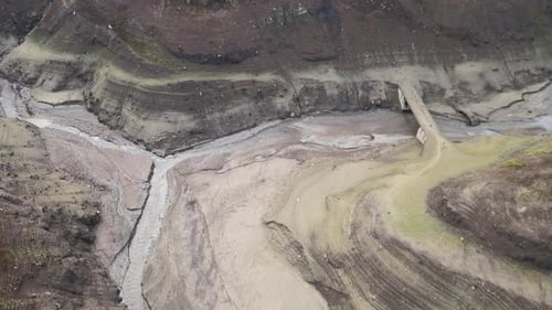 Aerial Dried Dam