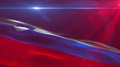 Slovenia Flag Digital Wave Animation Background