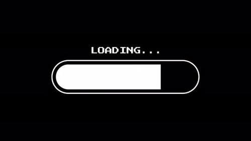 Retro Pixel Glitch Loading Bar Animation