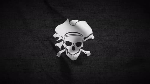 Waving Pirate Flag Skull and Crossbones Animation