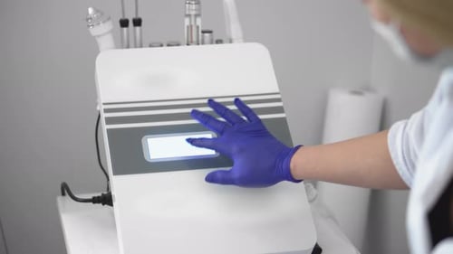 Gloved Hand Controls Medical Device with Touchscreen