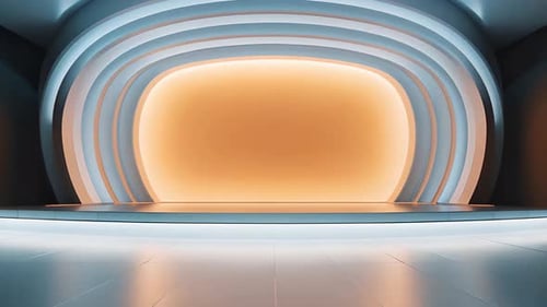Futuristic Glowing Stage Background for Corporate Presentations