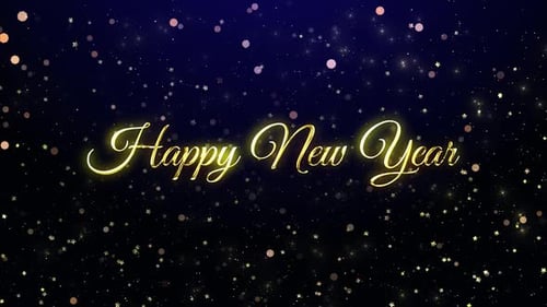 happy new year background with snowflakes and particles