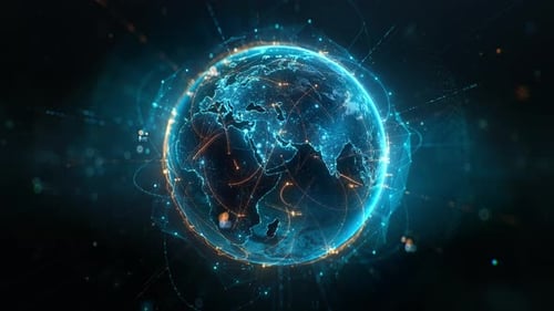 Digital Earth Global Network Connection Technology Animation