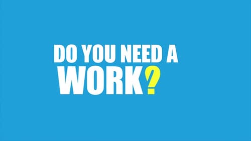 Do You Need A Work Animation On Blue Background 4K