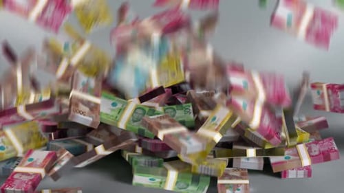 Philippines Money - Peso Stacked Money Falling - Philippine Currency