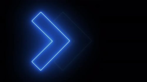 Neon Blue Glowing Chevron Arrow Transition Background