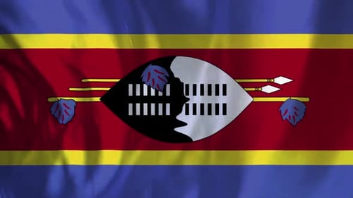 Eswatini National Flag Waving Animation